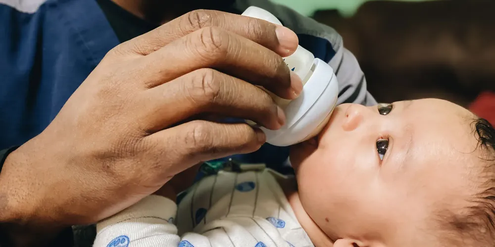 Baby drinking bottle; Courtesy of Twenty20