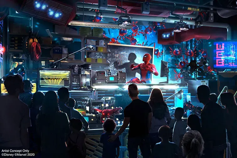Rendering of Avengers Campus at Disneyland