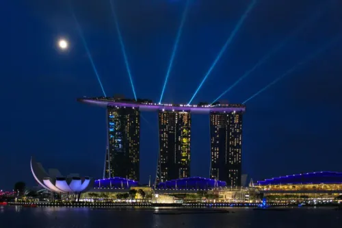 Exterior of Marina Bay Sands overlooking Marina Bay in Singapore