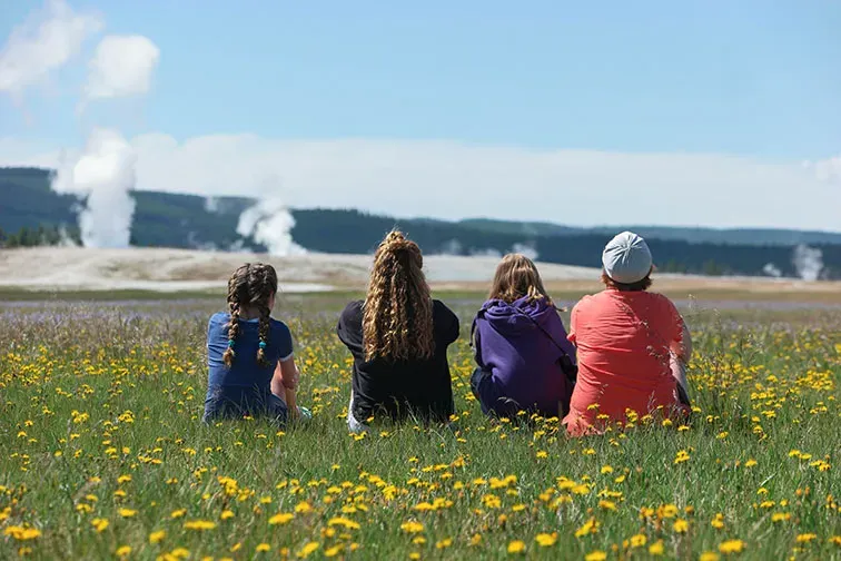 Family at Yellowstone National Park; Courtesy of Jeff Bogle