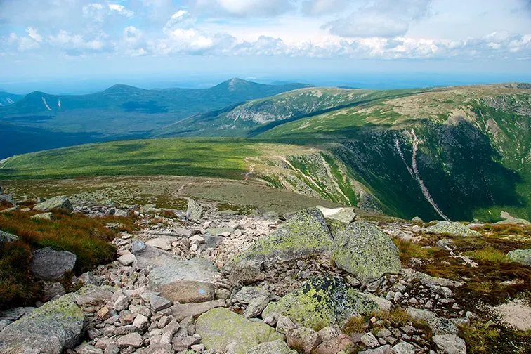 View from Ridge Leading to Summit of Mount Katahdin, Baxter State Park, Maine; Courtesy of MFlynn/Shutterstock