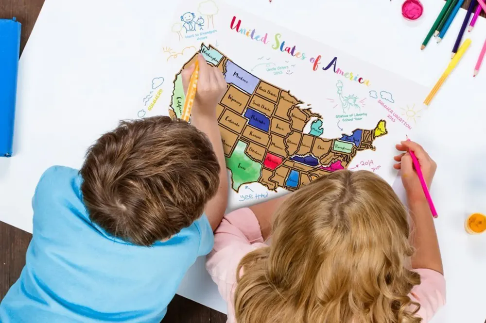 50 States US Scratch Off Map.