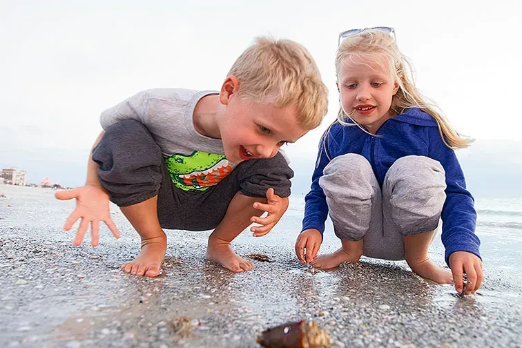 Kids on St. Pete Beach in Florida