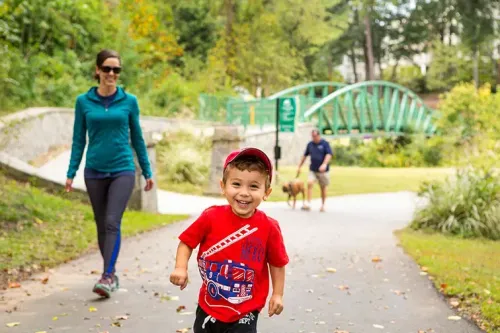 Mom and Son at Park in Greenville, South Carolina