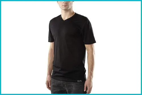 Woolly Clothing Merino Wool V-Neck T-Shirt; Courtesy Amazon