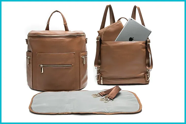 Miss Fong Synthetic Leather Diaper Bag Backpack; Courtesy Amazon