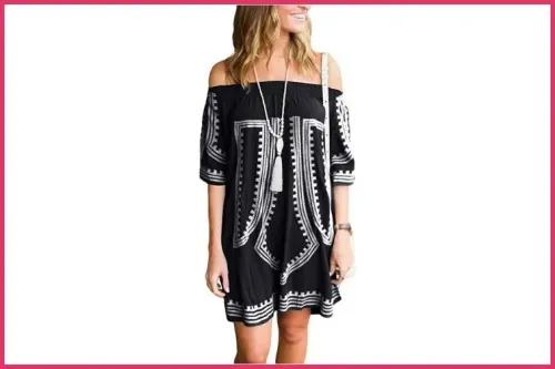 Bohemian Off The Shoulder Beach Cover Up