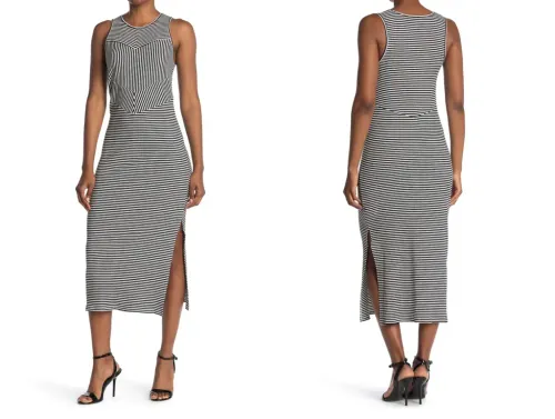 NSR Midi Striped Knit Dress