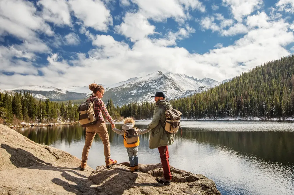 A family at Rocky Mountain National Park