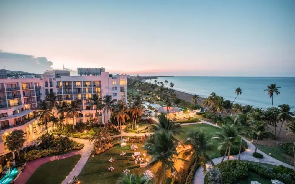 Aerial view of the Wyndham Grand Rio Mar Puerto Rico Golf & Beach Resort