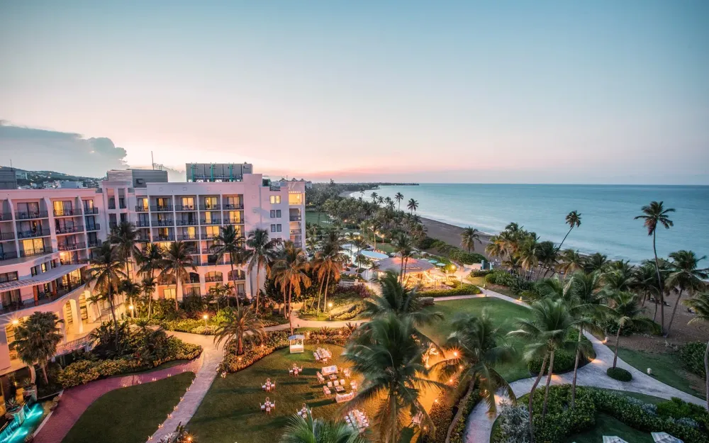 Aerial view of the Wyndham Grand Rio Mar Puerto Rico Golf & Beach Resort