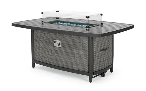 Vistano® Rectangle Aluminum Slat Fire Table
