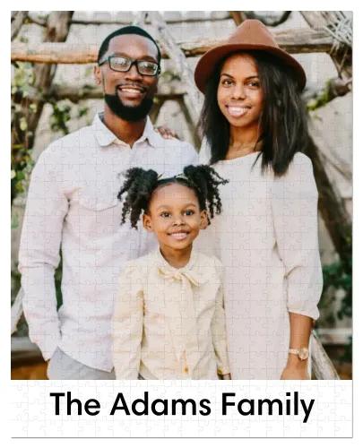 Photo puzzle of parents and child