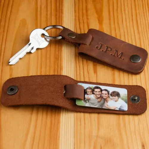 Leather Photo Keychain