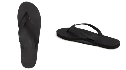 Two views of the Rainbow Narrow Strap Sandals