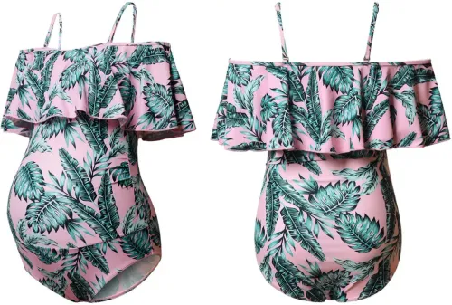 Two views of the GINKANA Maternity Swimsuit