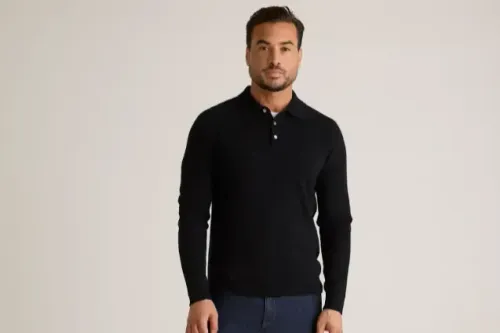 Men's Mongolian Cashmere Polo Sweater
