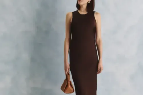 Washable Stretch Silk Tank Midi Dress