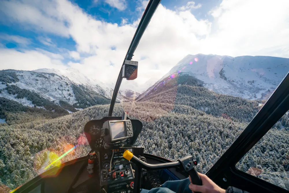 Anchorage Alaska in Helicopter