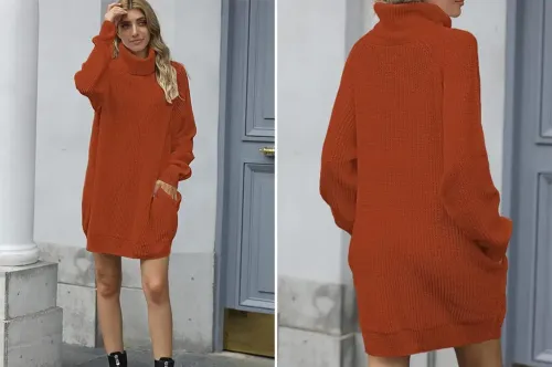 trendy dresses for fall Boden Women's Erma Drop Waist Linen Dress in Red main image 1